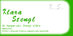 klara stengl business card
